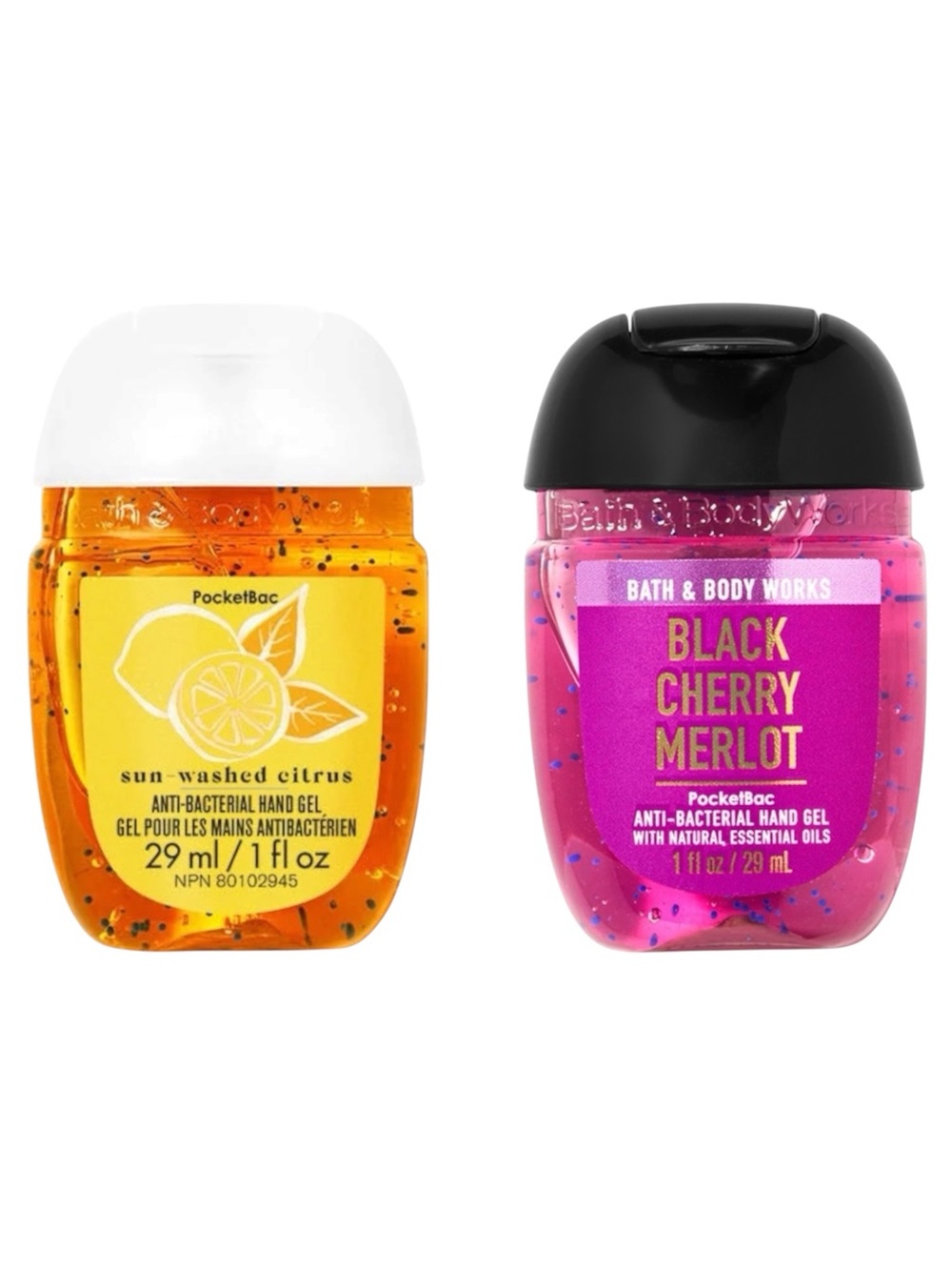 BATH & BODY WORKS BLACK CHERRY MERLOT & SUN-WASHED CITRUS HAND SANITIZER 29MLX2